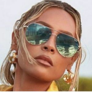 Quay Turquoise Gold High Key Mini Sunglasses